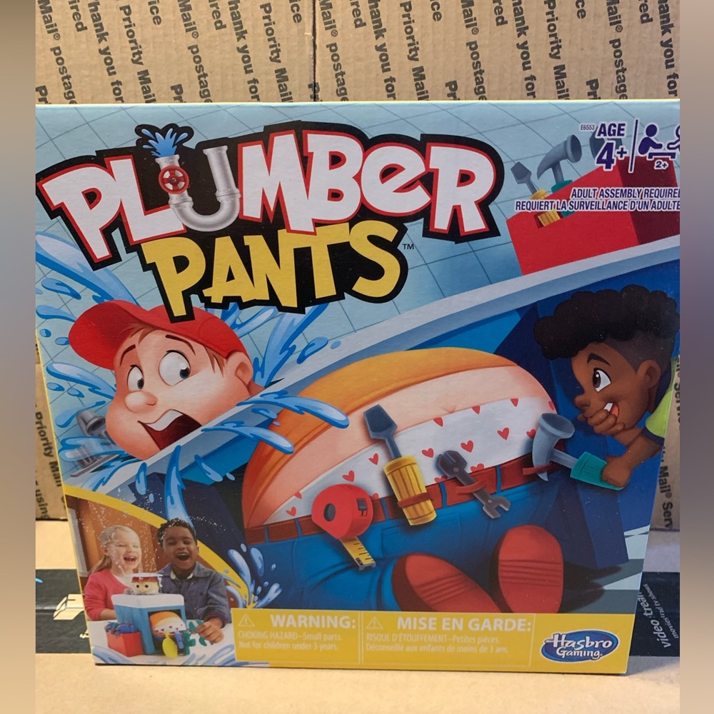 Hasbro Gaming Plumber Pants Game for Kids Ages 4 & Up Family Game Night Gift